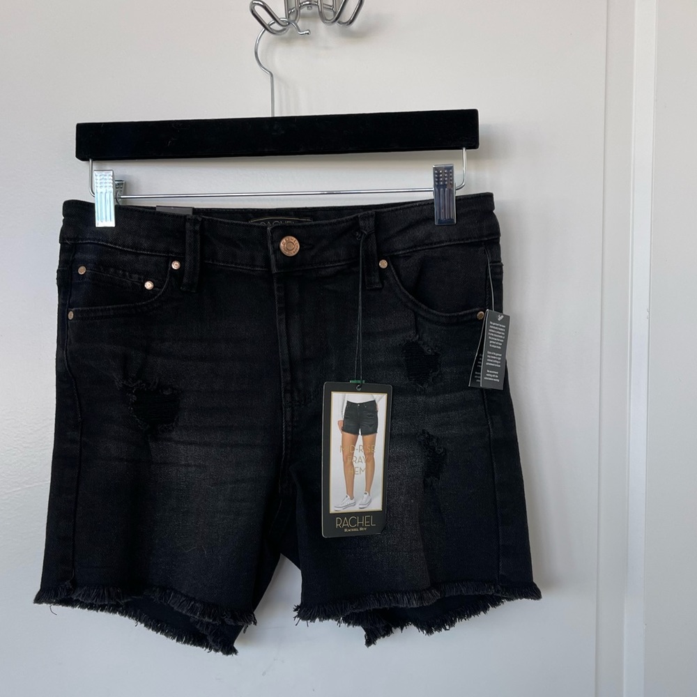 Rachel Roy CHERISH Mid-Rise Fray Hem Denim Jean Women’s Shorts Size 27